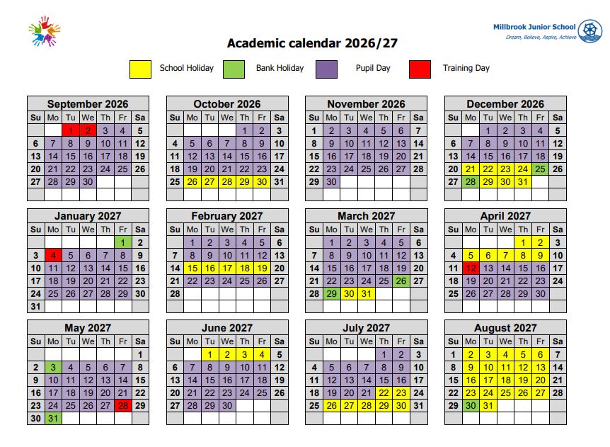 Calendar 2026 2027